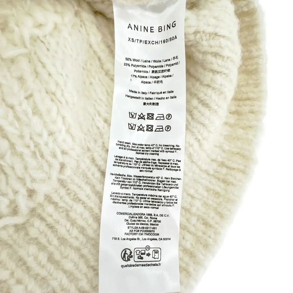 ANINE BING Bennett Sweater in Ivory XS